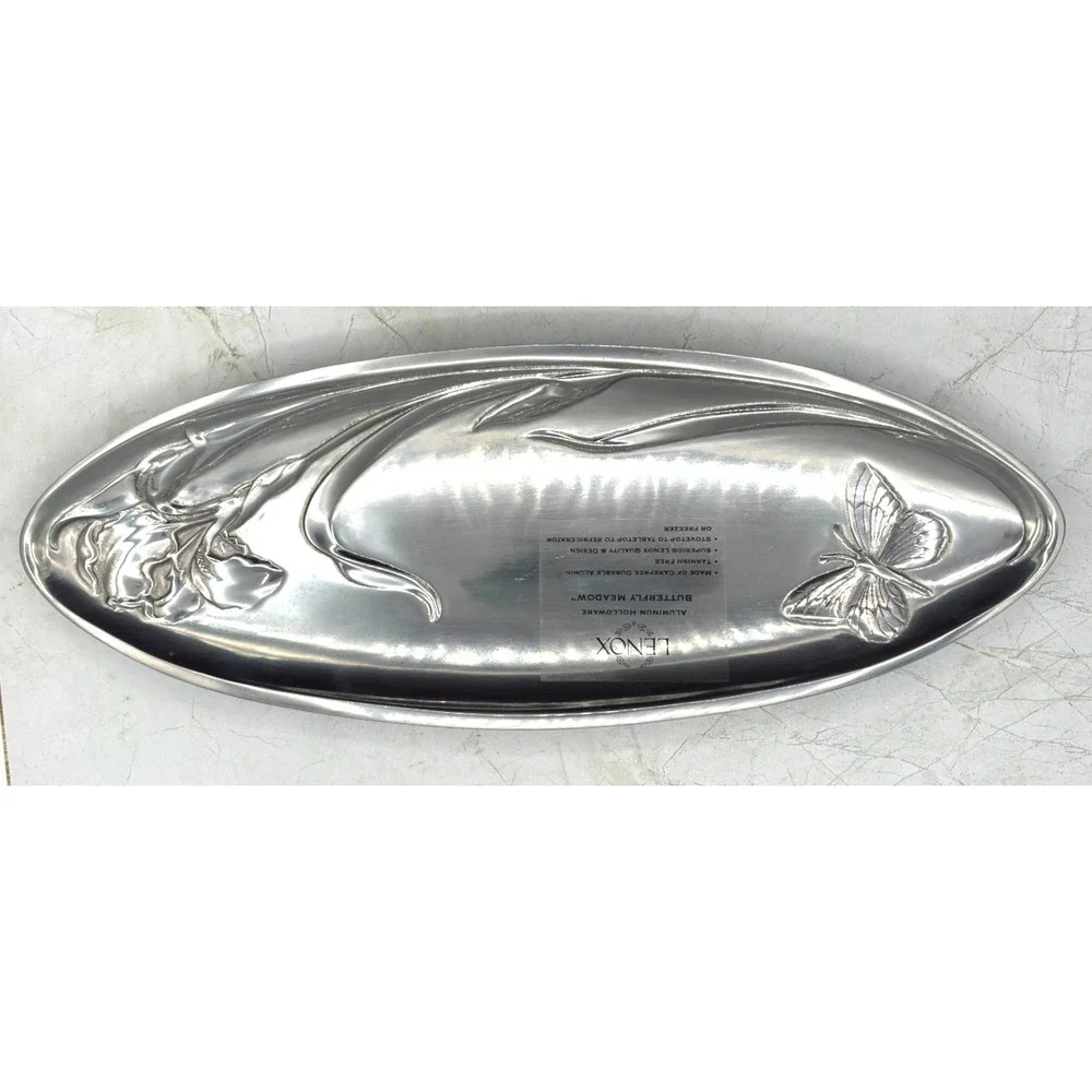 Lenox Aluminum‎ Holloware Butterfly Meadow Serving Bread Tray Platter Serveware